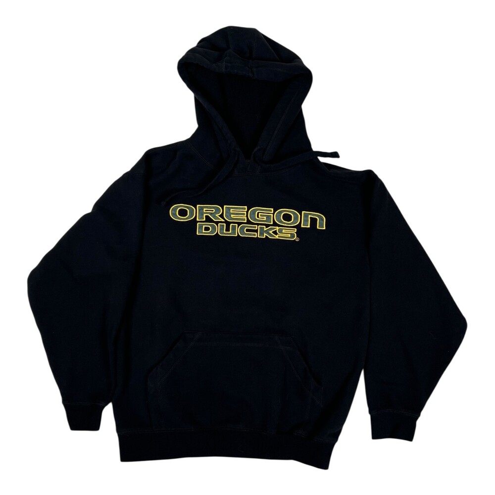Vintage Oregon Ducks Hoodie Sweatshirt Size Small Embroidered Spell Out Y2K
